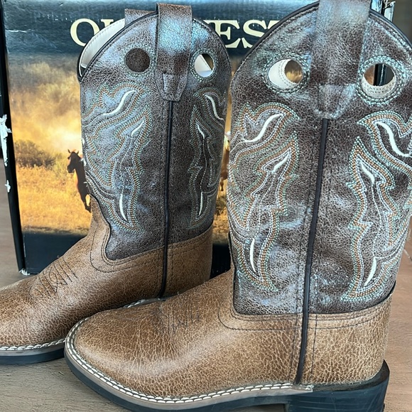 Old West kids western cowboy boots brown - Picture 2 of 7